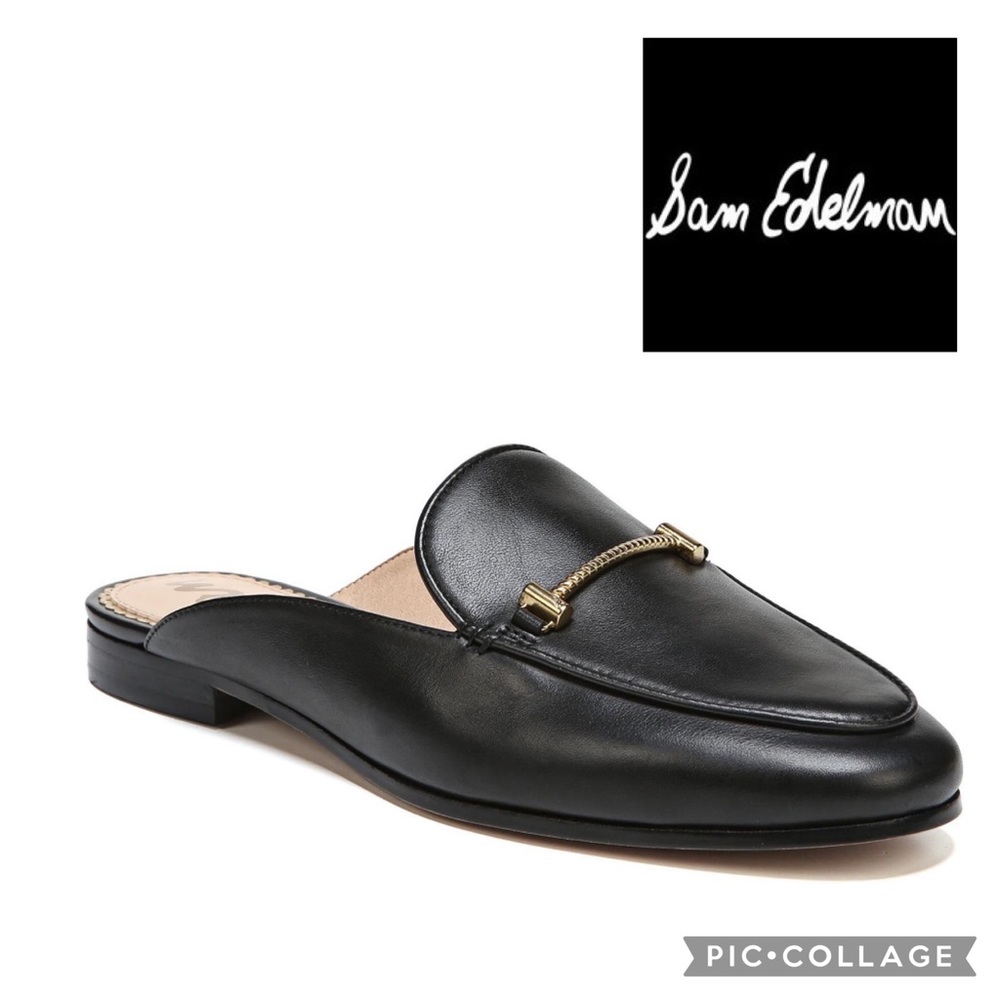 Sam Edelman Laurna Mule {Black/Gold} 7